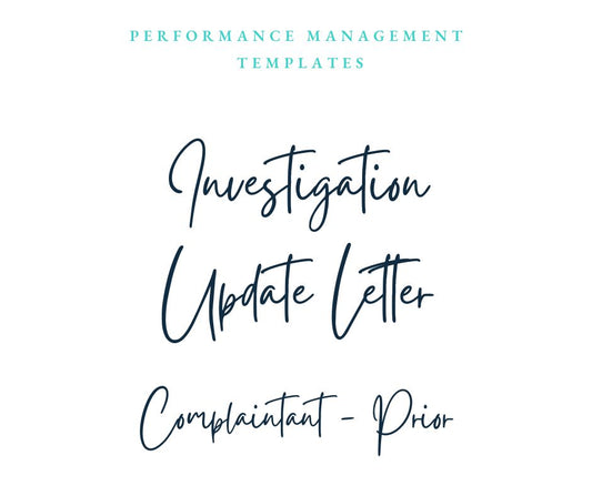 Incident Investigation Template (Complainant - Prior to Investigation)