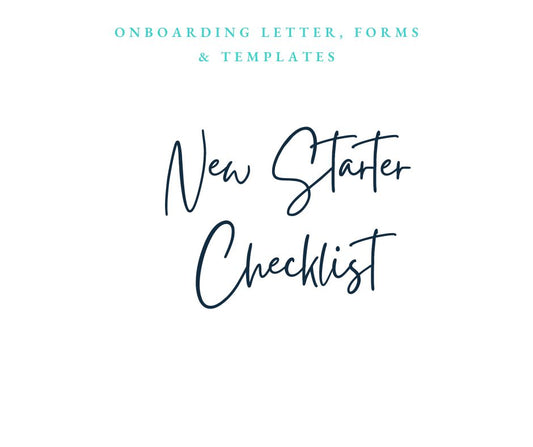 New Starter Checklist Template