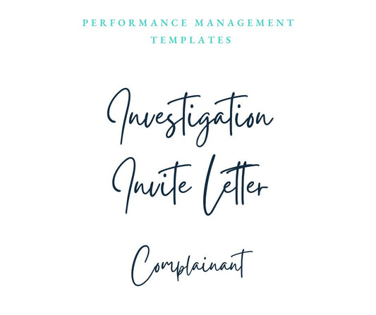 Incident Investigation Invite Template (Complainant)