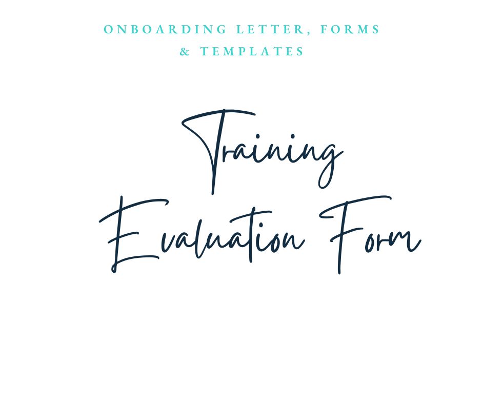 Training Evaluation Form Template