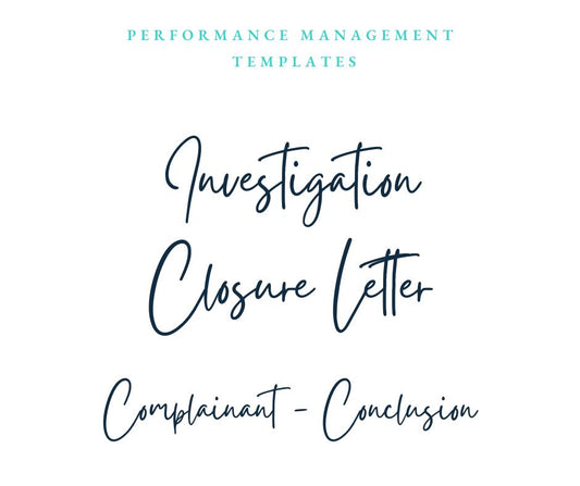 Incident Investigation Conclusion Template (Complainant Conclusion)