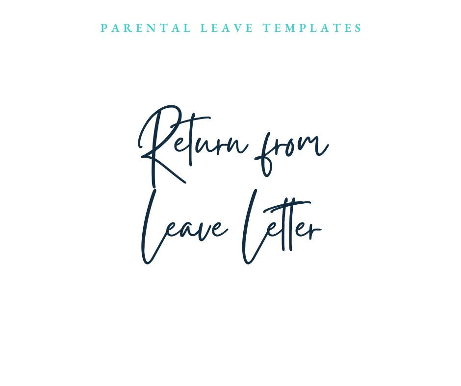 Return from Maternity Leave Letter Template