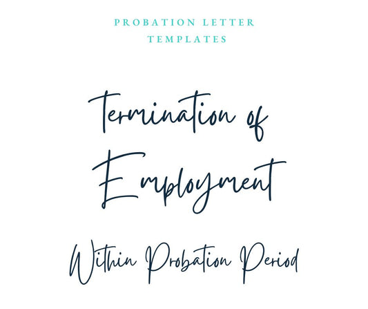 Termination Letter Template (within Probabation Period)