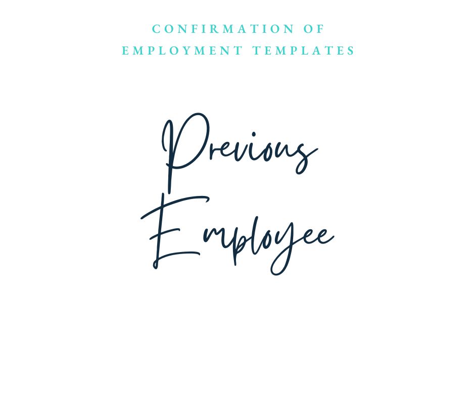 Employment Confirmation Previous Employee Letter Template