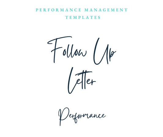 Follow-up Performance Discussion Letter Template