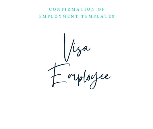 Employment Confirmation Visa Letter Template