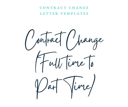 Contract Change Letter