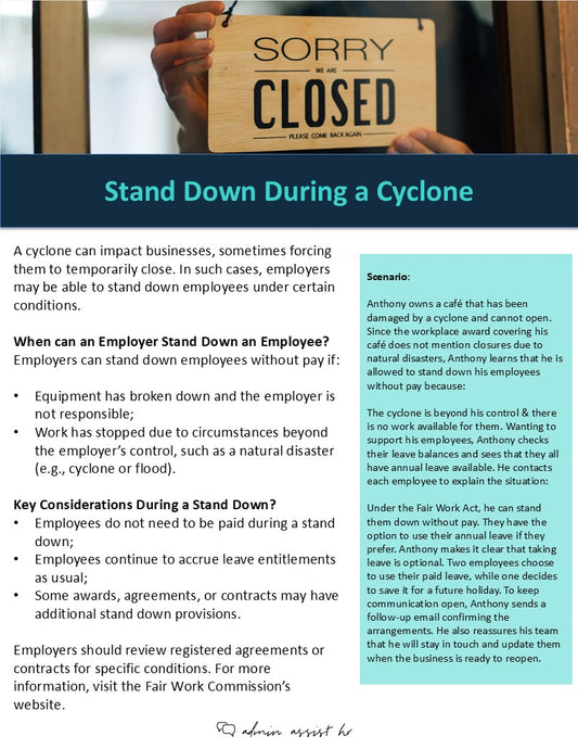 Stand Down During a Cyclone